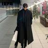 Korean Trend Men Loose Casual Single-breasted Overcoat Autumn Winter Fashion All-match Long Sleeve Woolen Long Coat