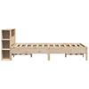 Solid Wood Bed with Shelf Without Mattress 135x190 cm Pine