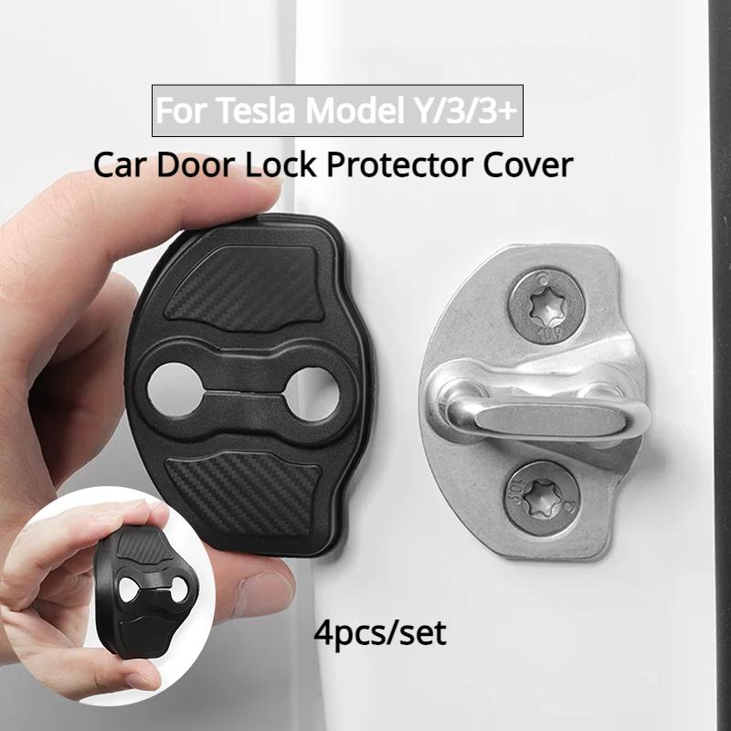 4 шт. Автомобильная дверная демпфирующая подушка для бесшумной работы, силиконовая накладка на пряжку дверного замка для Tesla Model Y/3/3+ Highland 2017-2024, автомобильные аксессуары