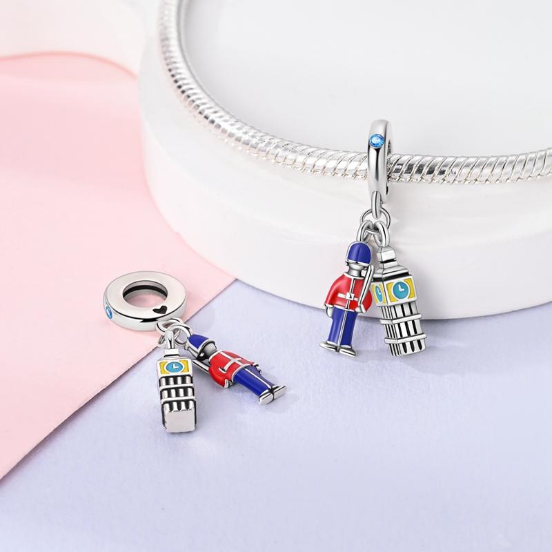 Copper Eiffel Tower Arc De Triomphe Leaning Tower Of Pisa Pendant Fit Original Diy Bracelets Beads Birthday Gifts Jewelry