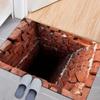 3D Оптическая Иллюзия Дыра Коврик для Двери Кирпичная Стена Бездонная Дыра Креативный Дизайн Ковер Ретро Индустриальный Стиль Нескользящий Визуальный Ковер