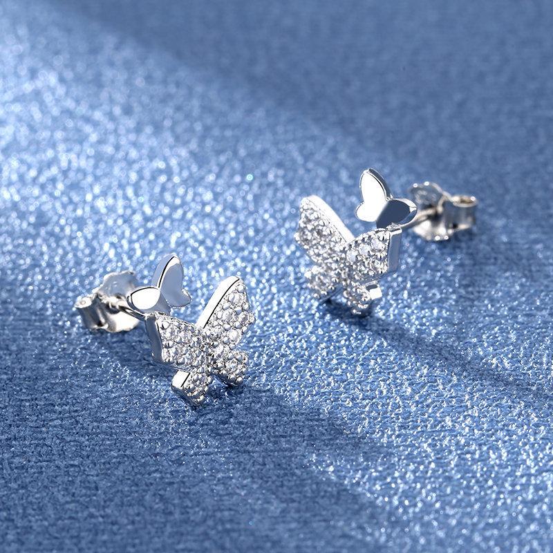 925 Silver Women Hoop Earrings Fashion Pendientes Gift for Female Girl Sparkling Pave CZ U Heart Shape Star Moon Earring E1258