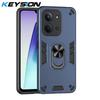 KEYSION Противоударный бронированный чехол для Xiaomi POCO C85 Мягкий силикон+ПК Металлическая подставка-кольцо Задняя крышка для телефона для Redmi 15C