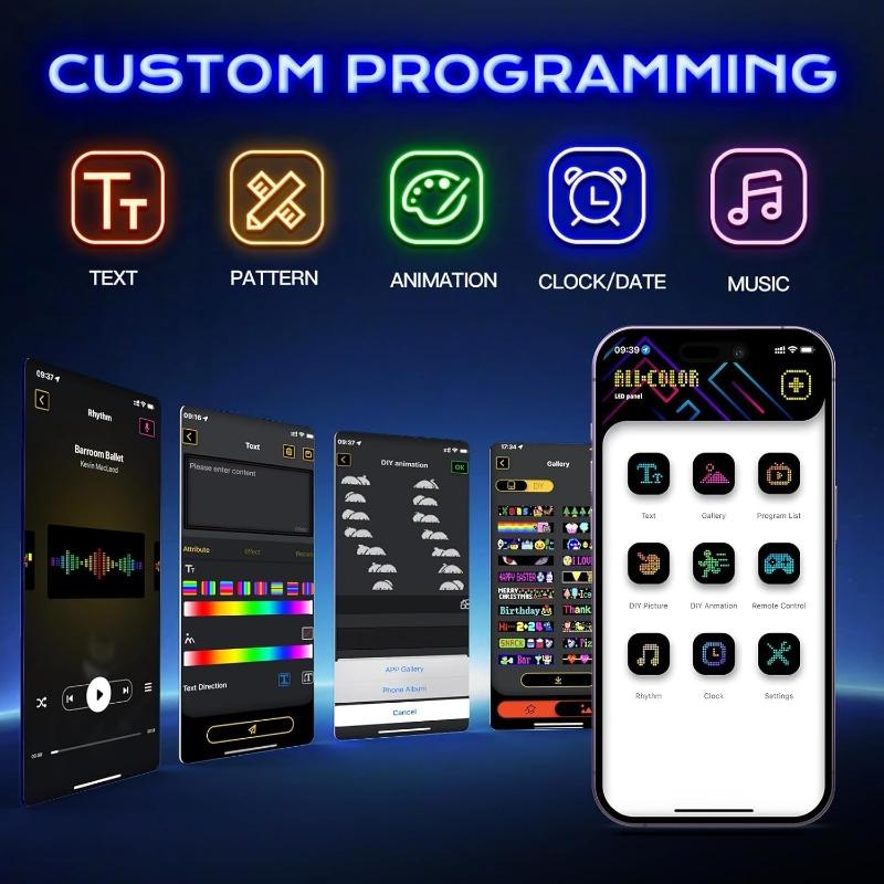 LED DIY Matrix Pixel Panel Led Display Truck Eye Car Sign Animation Bluetooth App Control Programmable Flexible Screen