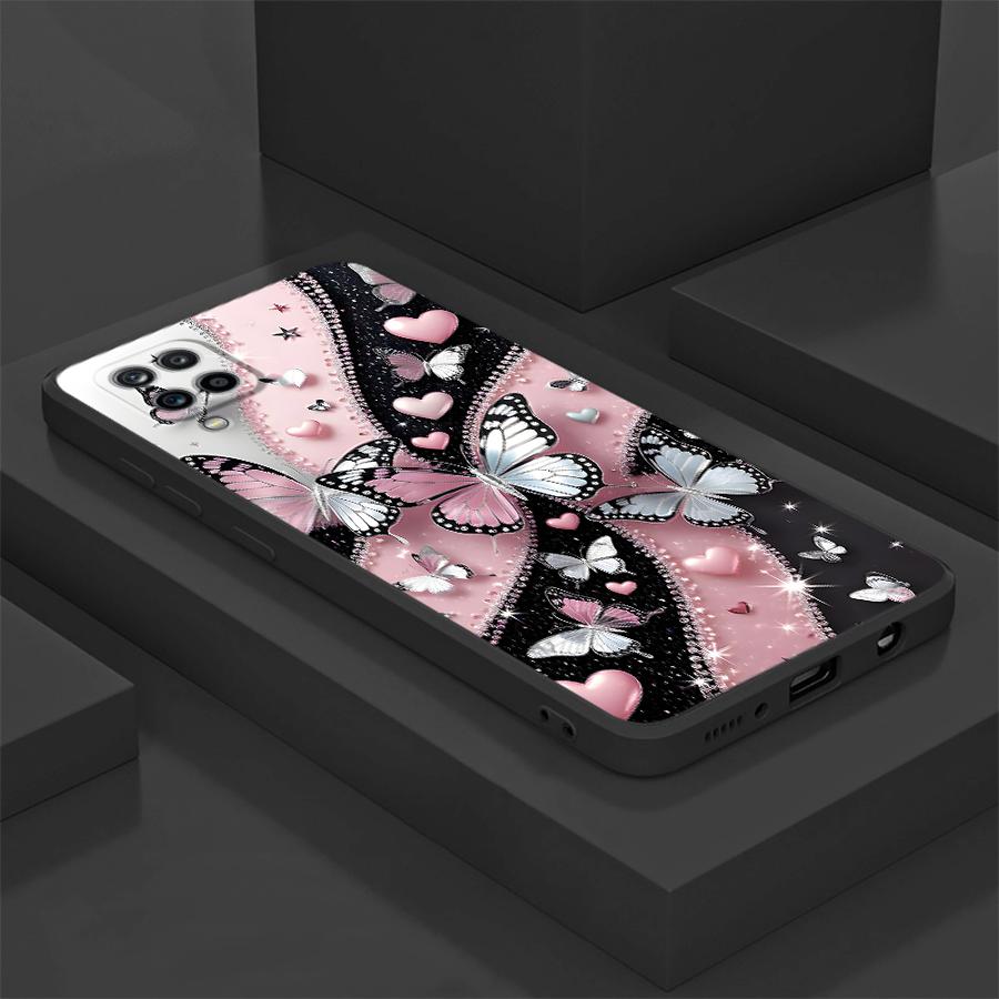 Case for Samsung Galaxy A12 A50 A05 A06 A16 A40 A70 A13 A20 A17 A15 A04 Funda Phone Cover Creative Cartoon Butterfly