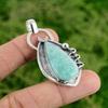 День дочери Распродажа Грушевидный Амазонит Драгоценный камень Серебро 925 пробы Кулон Сердечной чакры