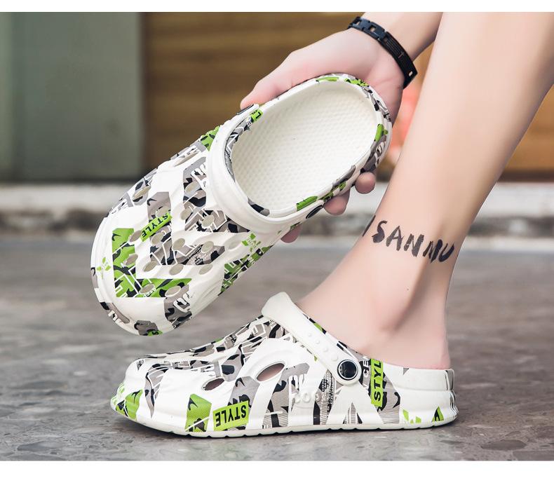 Мода Большой размер 38-49 Мужские Белые Сандалии Шлепанцы Летняя Уличная Пляжная Обувь Толстая Подошва Нескользящие Садовые Туфли Ева Мягкие Клоги