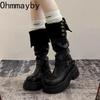 Thick Heel Women Knee High Boots Fashion Slip On Shoes Autumn Winter Laides Concise Knight Long Botas De Mujer