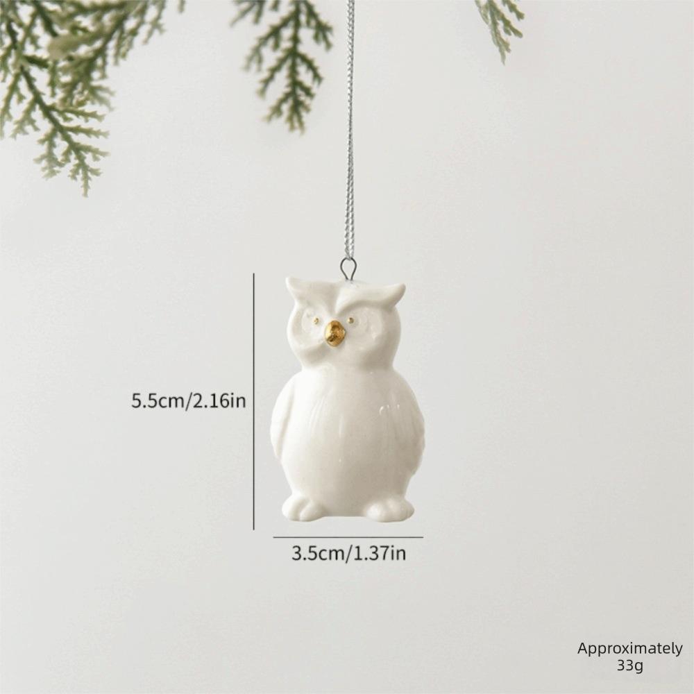 Home Decor Christmas Tree Charms Ceramic Mini Elk Pendant Penguin Christmas Pendant Party Supplies