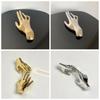 Zinc Zinc Alloy Hand-shaped Brooch Minority Design Double Palm Brooch Fashion Metal Glossy Clothes Pin  Girls