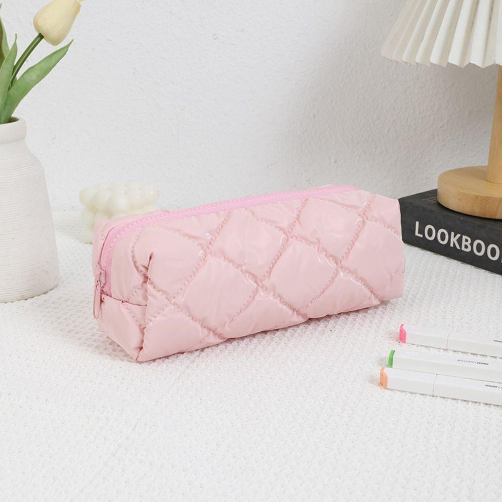 Multifunctional Stationery Bag Solid Color Storage Bag INS Pen Bag School Office