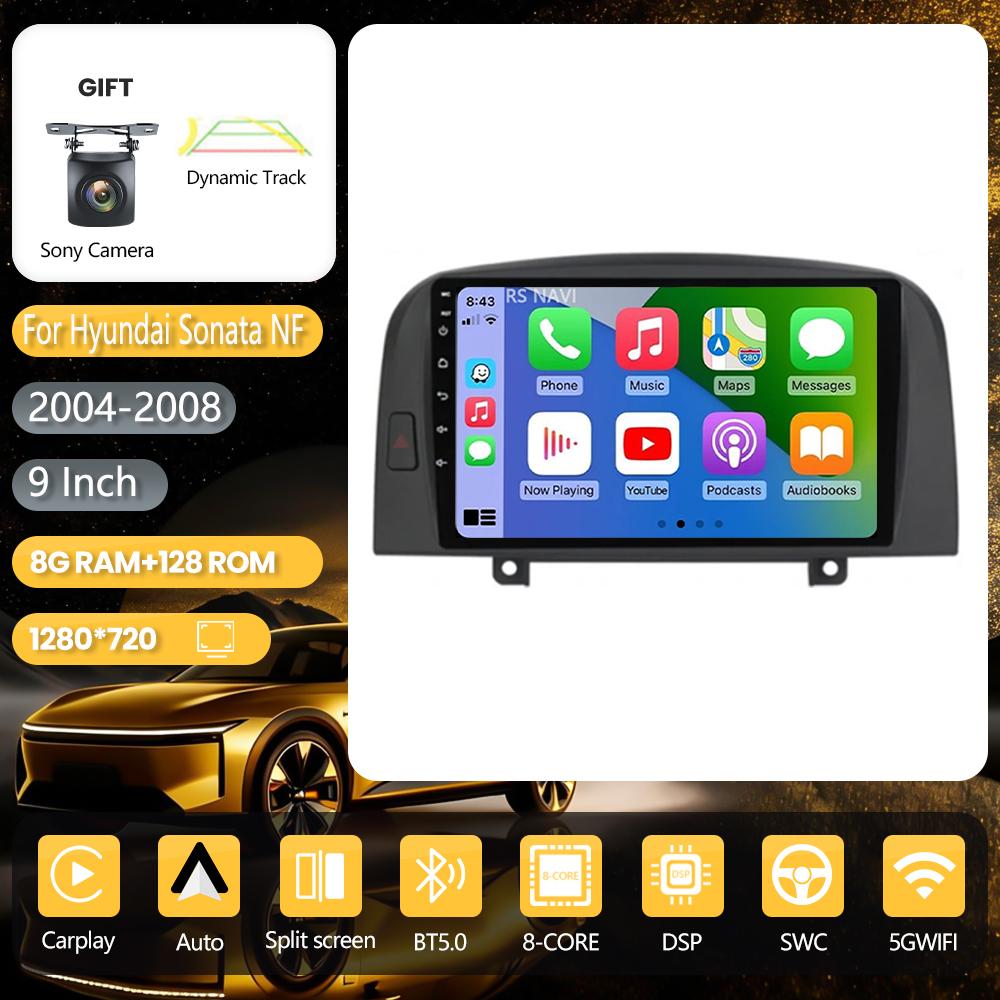 Autoradio multimédia Android 16 Carplay Auto pour Hyundai SONATA NF 2004 - 2008, autoradio stéréo Plug and Play, navigation