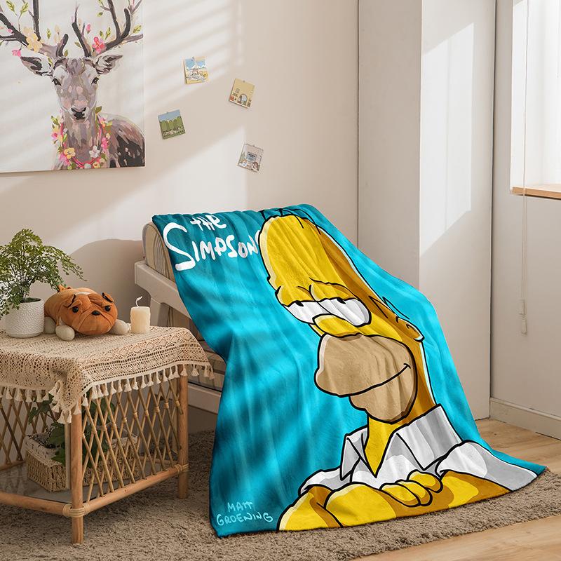 Cartoon Simpson series double-sided flannel 2D digital printing blanket blanket