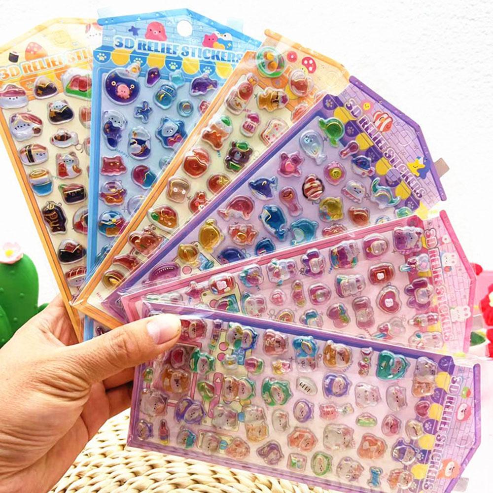 New Kawaii Cartoon 3D Crystal Drop Sticker For Scrapbooking Cute Phone Case Scrapbooking Decoration Solid Sticker Diy Decoration