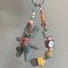 Bag Charm Mobile Phone Lanyard Handmade Beaded Phone Chain Rabbit Phone Strap  Bag Keychains