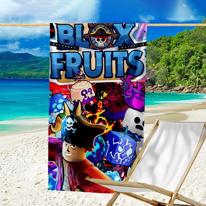 Ультрамягкое пляжное полотенце с тематикой Blox Fruits, идеально подходит для бассейна - кемпинга, дайвинга - незаменимый предмет для путешествий, яркое пляжное полотенце.