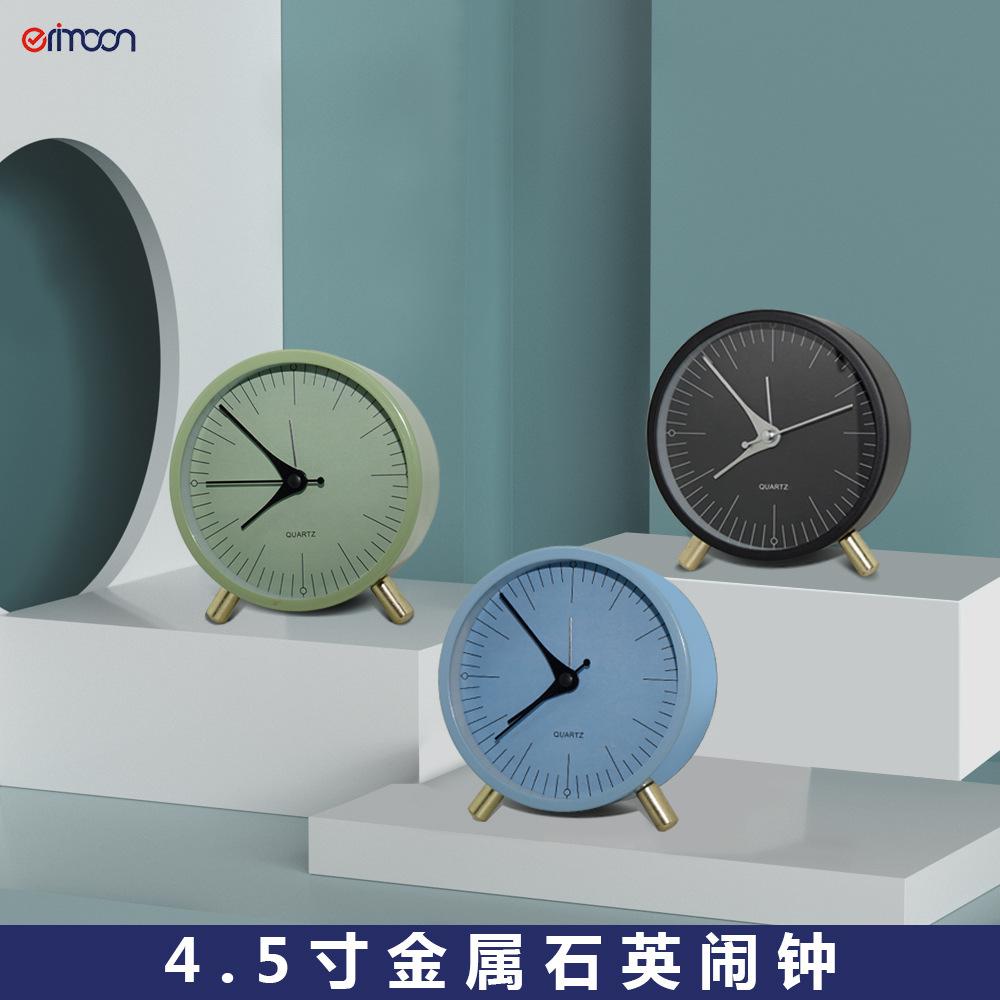 4,5-дюймовый аналоговый будильник без тиканья, бесшумные маленькие настольные часы с подсветкой для гостиной, спальни