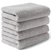 AIFY Large Face Set of Soft Instant Solid Gentle On Comfortable On Beauty Light Gray Towels, 4, Large, Quick-Drying, Fluffy, Cotton,