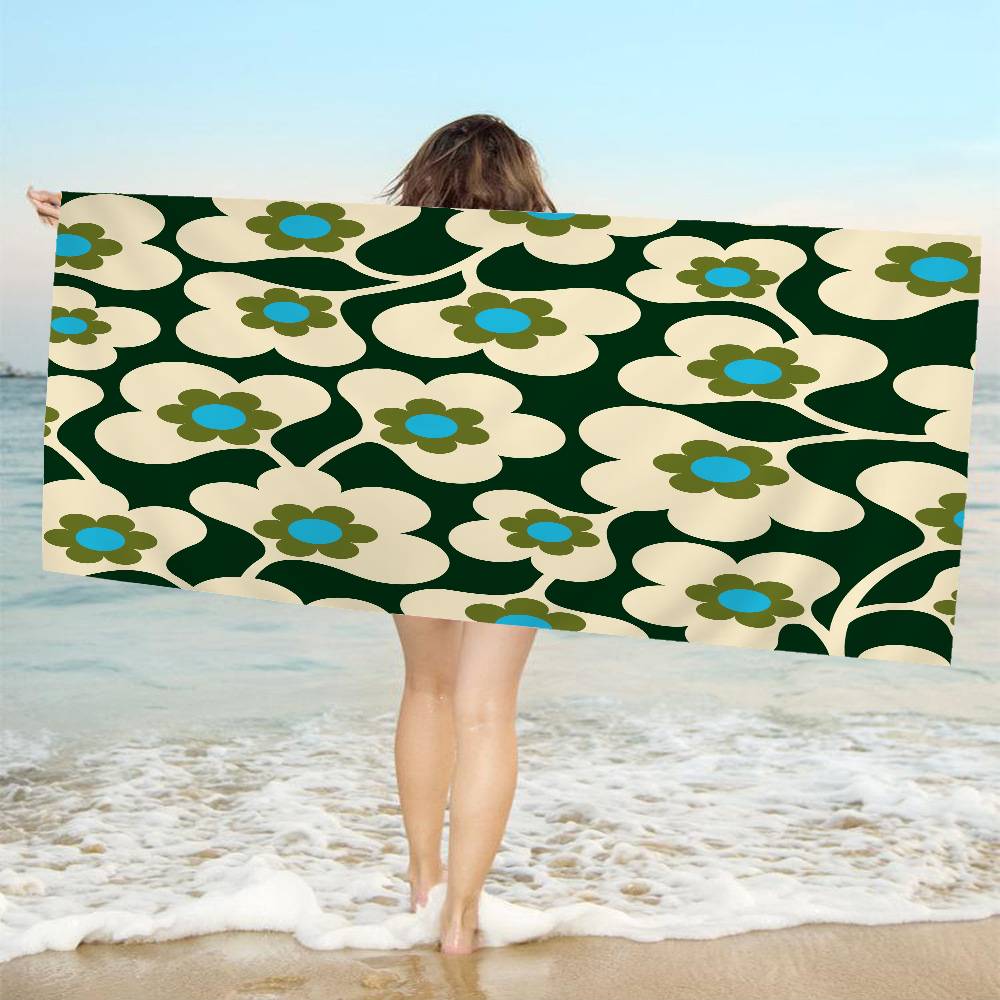 Полотенце для ванны Orla Kiely с рисунком Лист и Цветок, из микрофибры, мягкое, хорошо впитывающее, дышащее, для девочек и детей, декоративное, с мультяшным рисунком, пляжное полотенце
