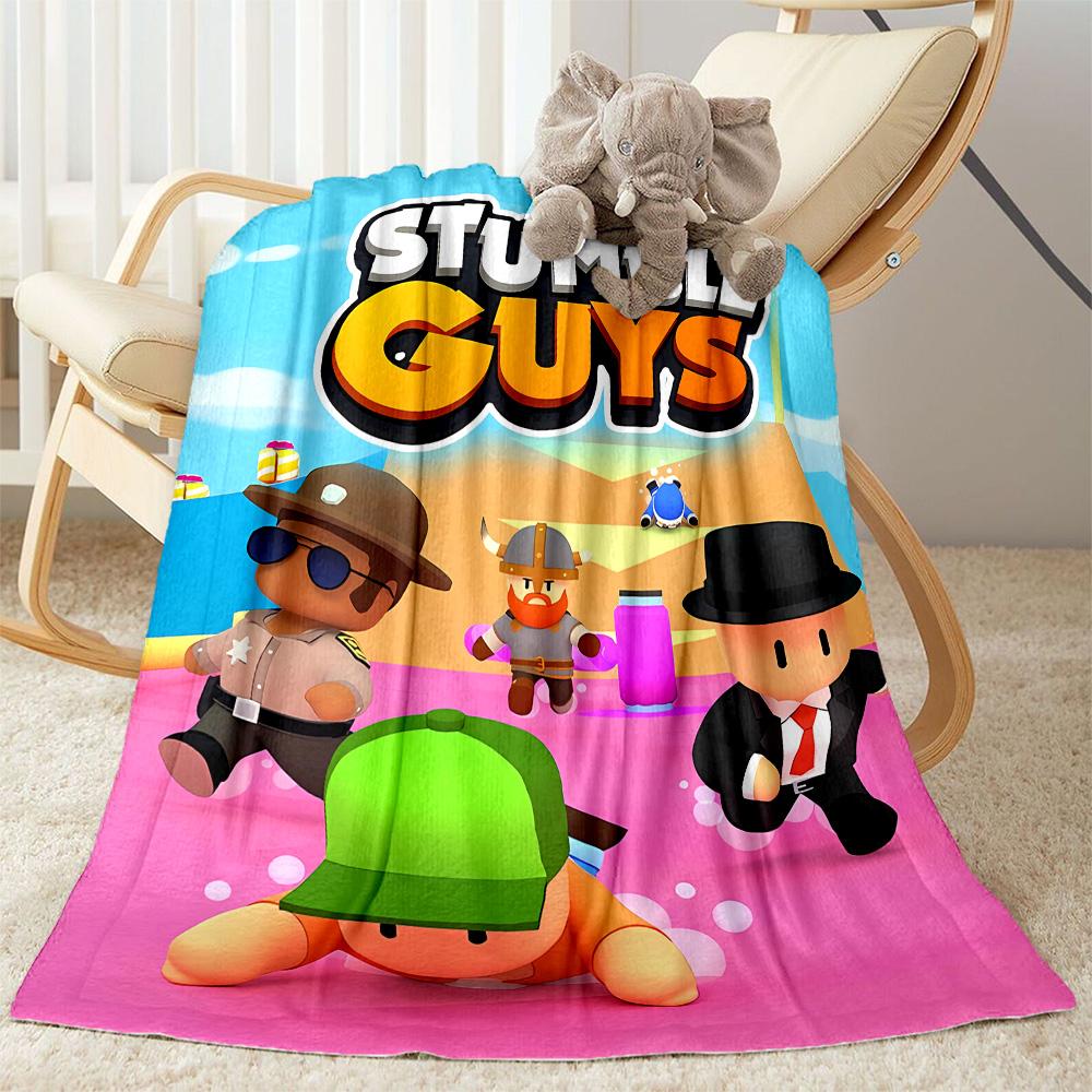 Stumble Guys: Fun Adventure Flannel Blanket-Soft and Suitable for Sofas,Beds,Offices,Travel,All Seasons,Great Gift for Holidays and Birthdays.