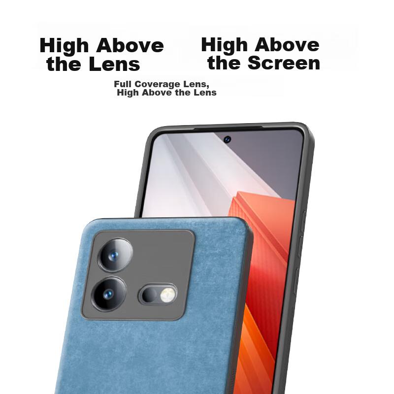 HotFire Case for Vivo IQOO Neo 8 And Vivo IQOO Neo 8 Pro, Upgraded Skin-Like Matte Lens Full Protection Silicone Case - Coral Blue
