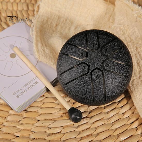 Стальной язычковый барабанчик Rain Chime 3 дюйма 6 нот мини-барабан Handpan Sound Healing Instrument Chakra Tank Drum для йоги, медитации