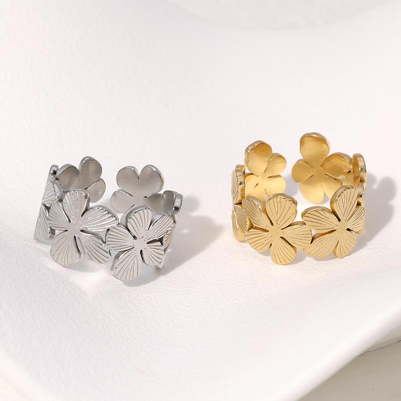 Women's French Vintage Titanium Steel Open Ring Non Fading High End Stainless Steel Ring Creative Design Open Rings