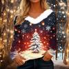 Long Sleeve Shirts For Women Cute Tops Christmas Prints Tees Blouses Casual Plus Size Basic Tops Pullover