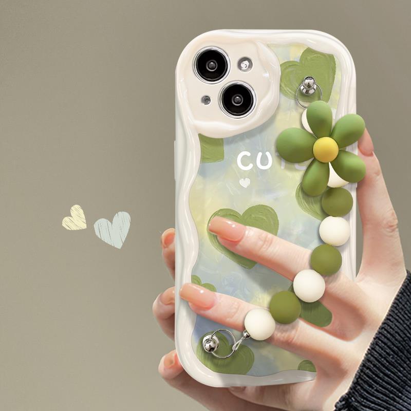 Подходит для Apple 14promax Чехол для мобильного телефона iPhone 13, силиконовый, 11/12, зеленый, Love Chain Xs/xr