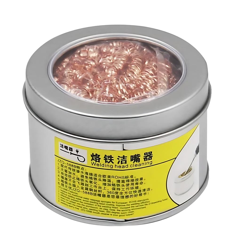 Очиститель жала паяльника с латунной проволочной губкой, не требующий воды Очиститель олова Латунная проволочная губка Шарики Инструменты для чистки Ручной инструмент