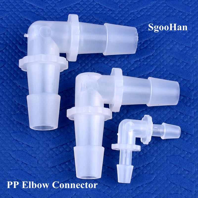 10 шт./лот 1,6~11,1 мм PP угловые соединители для аквариума, аэратора, воздушного насоса, 90-градусное коленчатое соединение, медицинские садовые ирригационные шланговые соединения