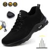Air Cushion Work Boots Safety Shoes For Men Breathable Work Sneakers Anti-smash Steel Toe Shoes Anti-puncture Protective Shoes
