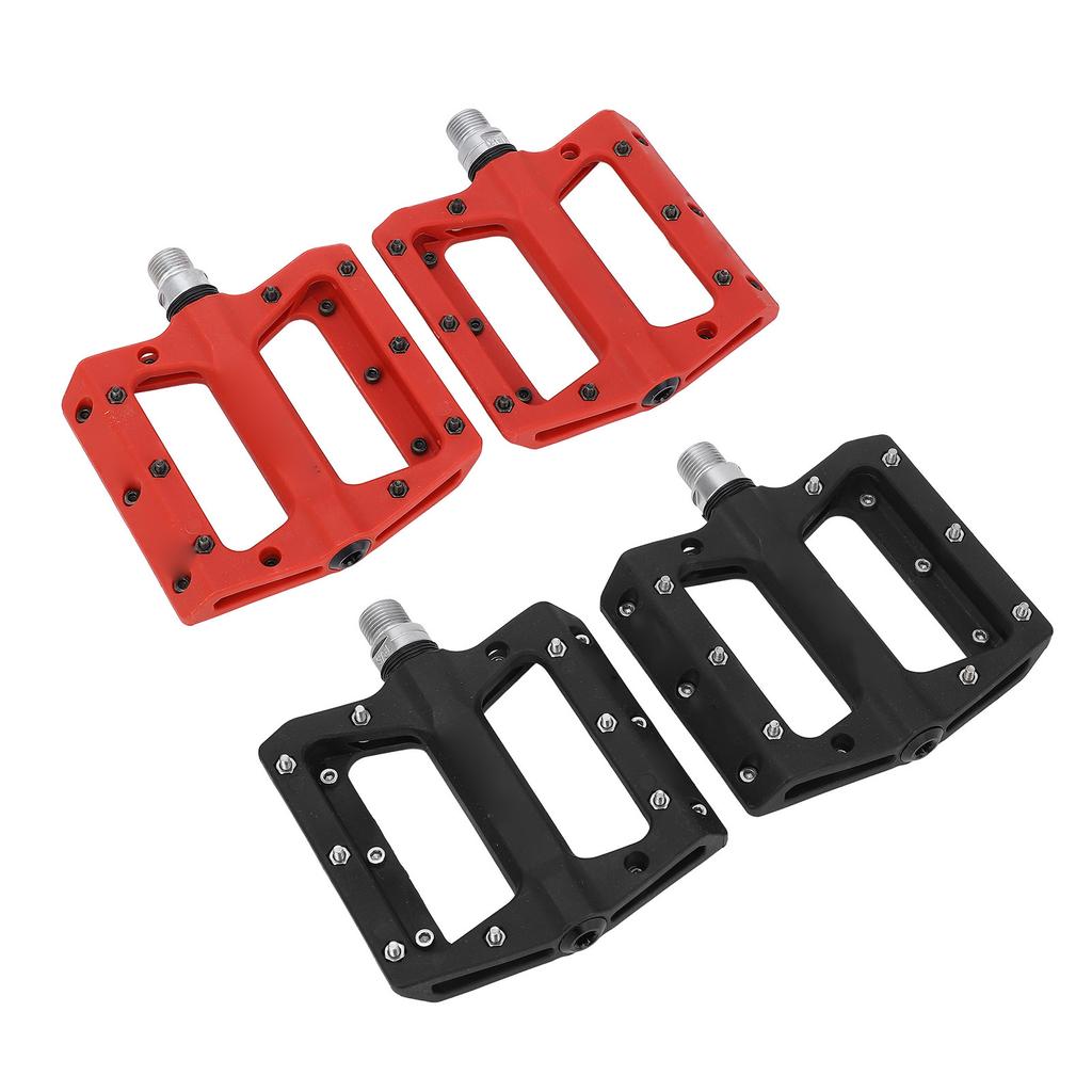 2 шт. велосипедные педали двухсторонние противоскользящие гвозди легкие нейлоновые высокоскоростные подшипники набор велосипедных педалей