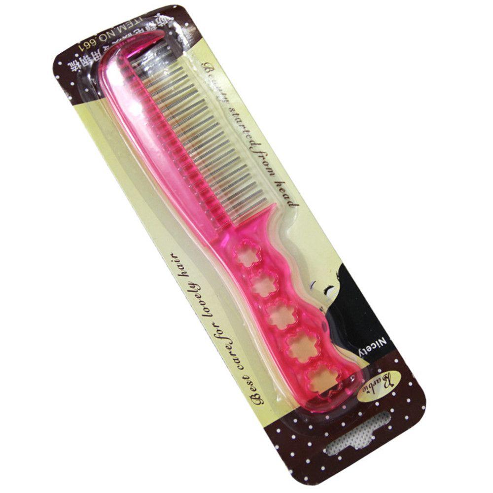 Модная Антистатическая Расческа для Парика с Ручкой, Инструмент для Парика, Расческа со Стальными Зубьями, Для Укладки