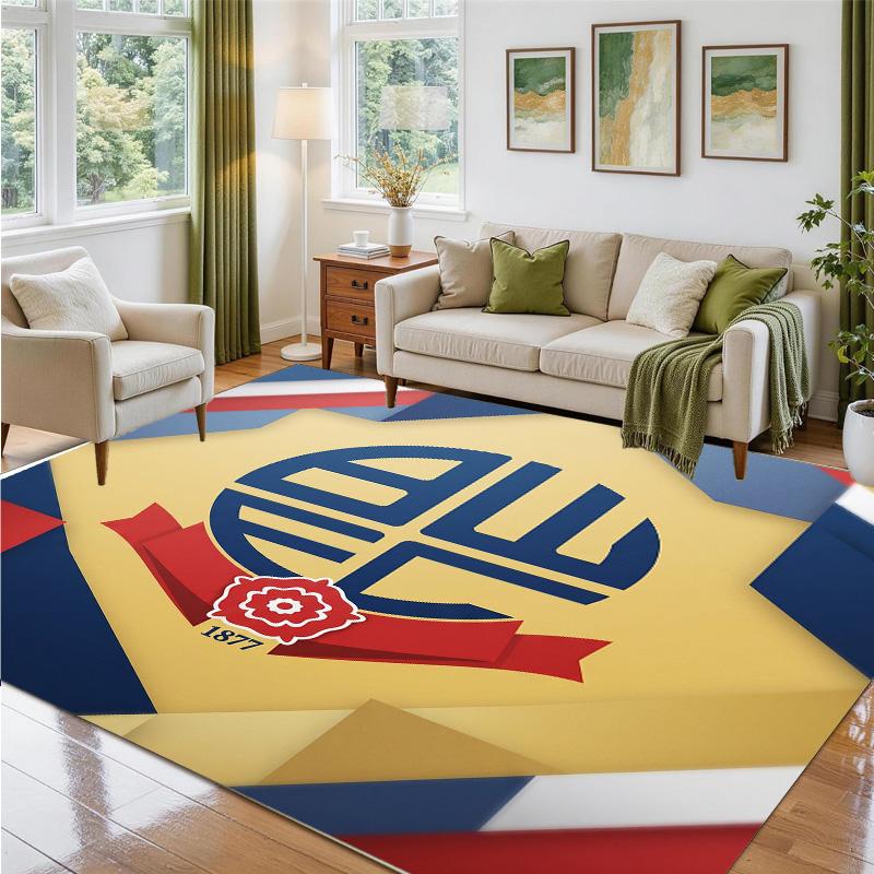 Bolton Wanderers FC Design Crystal Velvet Rug Soft Decorative Mat for Bedroom Entrance