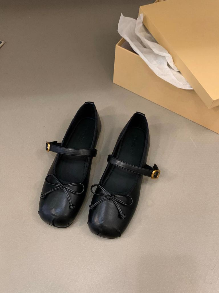 Вечерний бриз на плоской подошве, нежные туфли-лодочки Мэри Джейн, женская обувь 2025, новая летняя французская универсальная балетная обувь