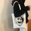 Женская сумка через плечо с готическим демоном и принтом High Street, холщовая сумка с черепом y2k, винтажная сумка-тоут, большая вместительная темная сумка для покупок в стиле хип-хоп
