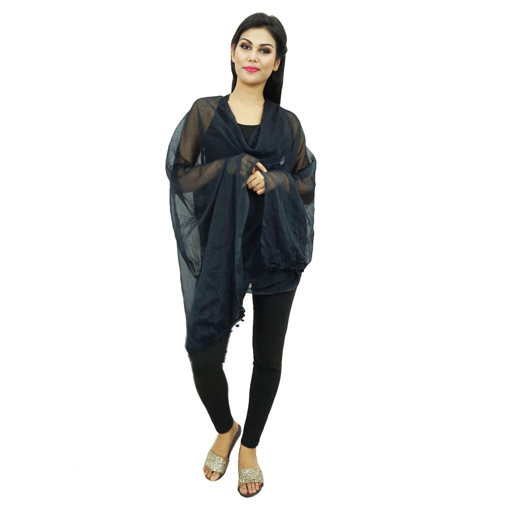 Длинные шарфы Dupatta из шифоновой смеси для женщин Indian Orange Chunni