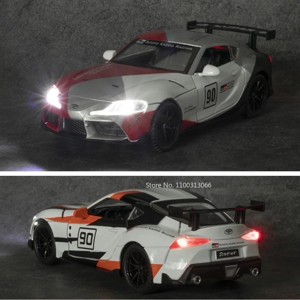 1/32 Toyota Supra GT4 Concept Alloy Sports Car Model Diecast Metal Toy Vehicles Model Simulation Sound and Light Kids Toys Gift