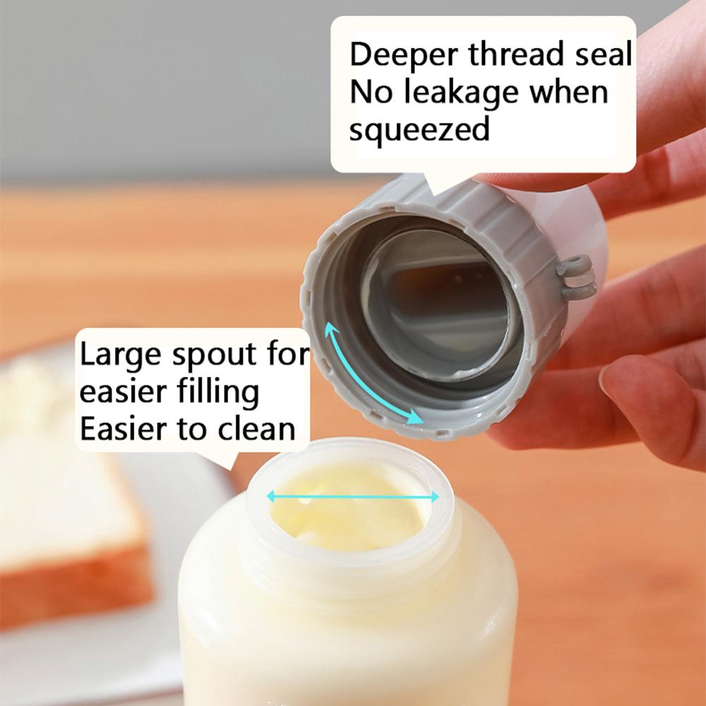 Бутылка для соуса 350 мл с 5 отверстиями, кухонная бутылка для кетчупа и горчицы, прозрачный диспенсер для майонеза и меда, емкость для хранения соуса