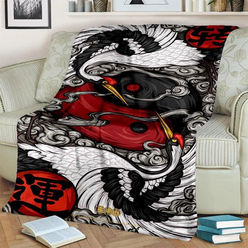 Chinese 3D Tai Chi Bagua Yin Yang Blanket,Soft Throw Blanket for Home Bedroom Bed Sofa Picnic Travel Office Cover Blanket Kids