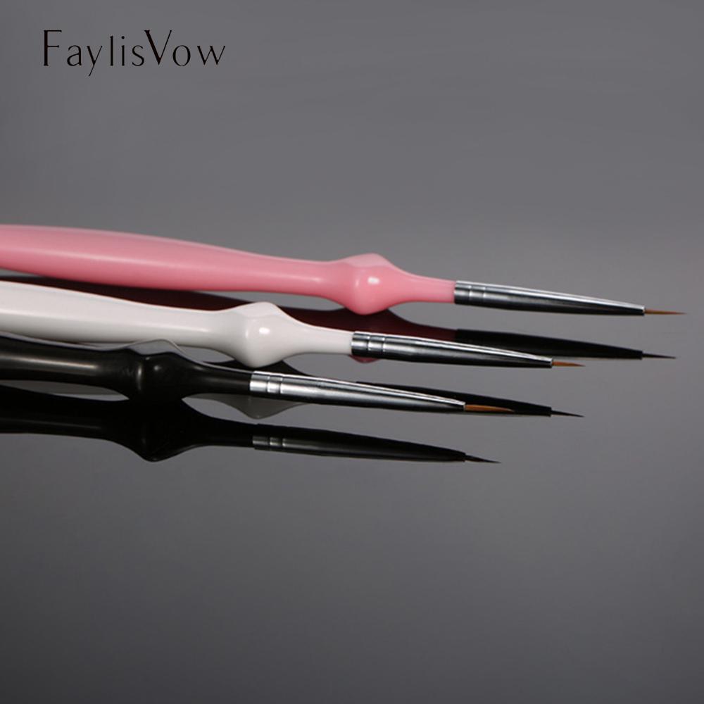 3 Pcs Nail Art Pen Brush Set Acrylic Handle Drawing Liner Detail Brushed Soft Manicure Brush Tool
