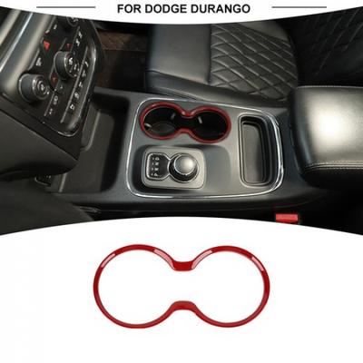 Для Dodge Durango 2011+ Красная центральная накладка на панель рычага переключения передач и подстаканник