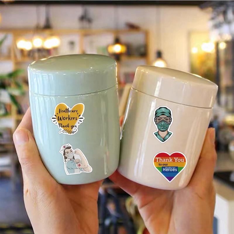 Наклейки для медсестер (50 шт.), Мультяшная медицинская виниловая наклейка, водонепроницаемый набор наклеек для кормления, идеально подходящий для MacBook, бутылки с водой, ноутбука, телефона, гидроколбы