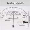 1 Stick Figure Pattern Pvc Transparent Umbrella, Automatic and Manual Options, Suitable for Travel and Commuting