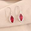 Natural Pink Rubellite Gemstone 925 Solid Silver Jewelry Handmade Earrings 1.4" EE-169-7