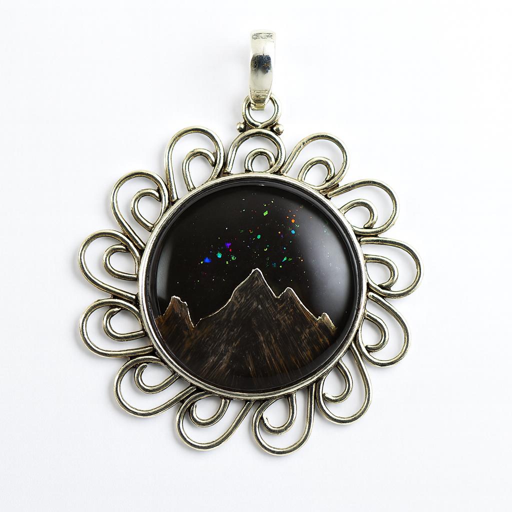 Natural Opal Pendant Quality 47 ct 925 Sterling Silver Round Cut October Birthday Birthstone