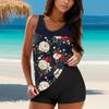 Women Swimsuit With Shorts Flowy Two Piece Swimsuits Bathing Swimwear