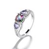 Zhenrong Women's Colorful Heart-Shaped Rings - Trendy European & American Fashion Jewelry