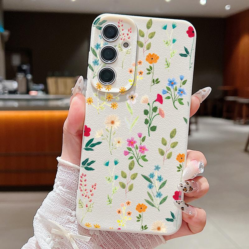 Чехол с цветочным узором для Samsung Galaxy S25 Ultra Capa S24 Ultra S23 S22 Plus S21 FE A15 A16 A25 A26 A34 A35 A36 A54 A55 A56 5G